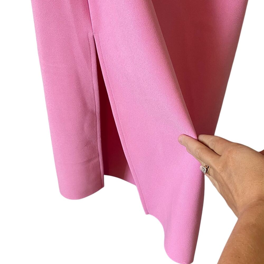 PETAL & PUP NWOT Pink Nadene One Shoulder Midi Dress Size 6 Stretch Slit Hem - Picture 6 of 8